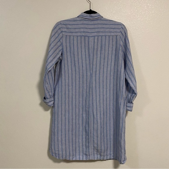 J. Jill Shirt Women’s Size Small Petite Striped linen Striped button up Dress - Picture 12 of 16